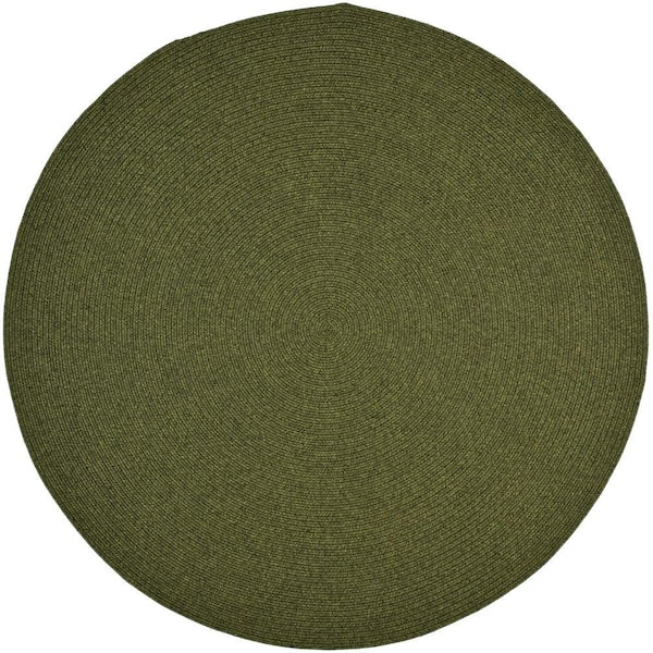 SAFAVIEH Braided Green 8 ft. x 8 ft. Round Solid Area Rug