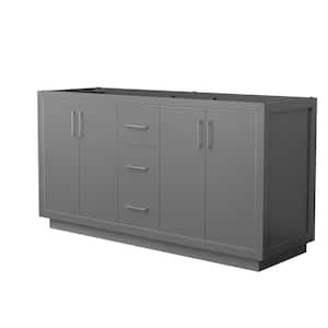 Icon 65.25 in. W x 21.75 in. D x 34.25 in. H Double Bath Vanity Cabinet without Top in Dark Gray