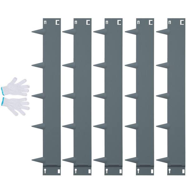 ATENGNES 39 in. L x 5 in. W Gray Steel Strips 5-Pack Landscape Edging Borders Hammer-in Edging Border 3.15 in. Spike Height