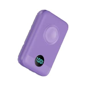 Superior 10800 mAh Magnetic Wireless Portable Charger Power Bank 20-Watt Fast Charging with LED Display in Purple