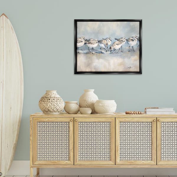 Sandpiper Birds Mirage by Ramona Murdock Black Floater Frame Animal Graphic Art Print 25 in. x 31 in.