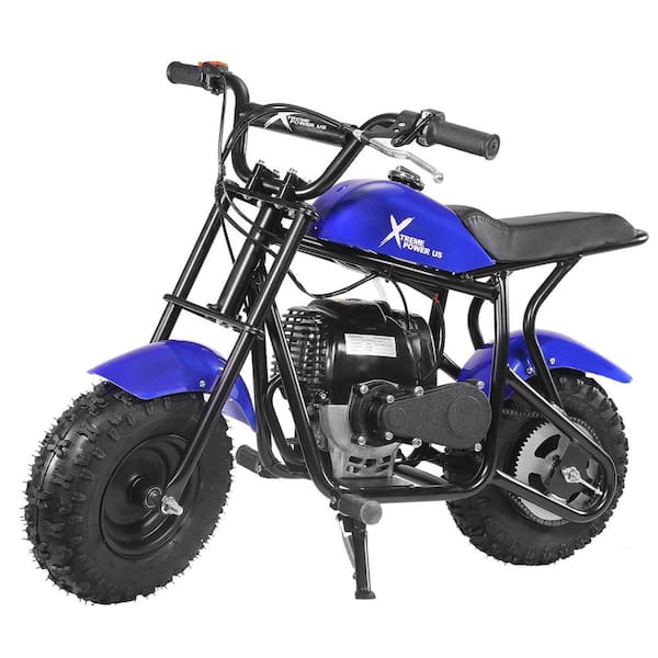 XtremepowerUS - Dirt Kids Depot Motorcycle Pro-Edition Off-Road Mini Bike Pocket 4-Stroke 40cc Blue 99760 Bike Trail The Home Pit