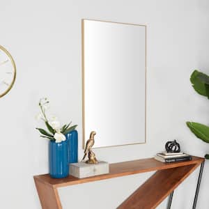 40 in. x 24 in. Rectangle Framed Gold Wall Mirror with Thin Frame