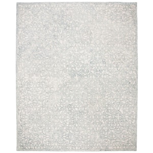 Trace Charcoal/Ivory 9 ft. x 12 ft. Distressed Floral Area Rug