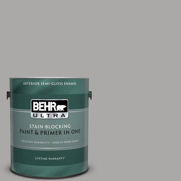 BEHR ULTRA 1 gal. #UL260-7 Cathedral Gray Semi-Gloss Enamel Interior Paint and Primer in One