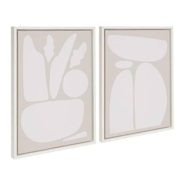 Sylvie Zen Botanical Rock by the Creative Bunch Studio 2-Piece Framed Art Print 18 in. x 24 in.
