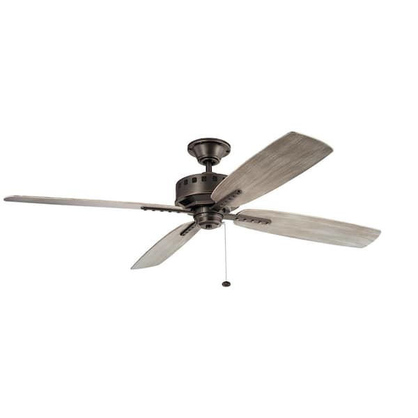 KICHLER Eads XL Patio 65 in. Indoor/Outdoor Olde Bronze Downrod Mount Ceiling Fan with Pull Chain
