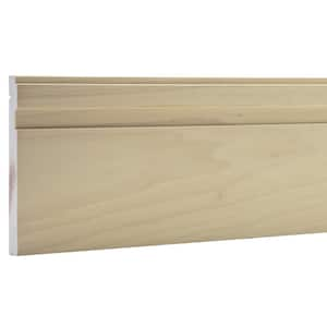 .5625 in. D x 5.5 in. W x 92 in. L Unfinished Poplar Wood Beckett Baseboard Moulding