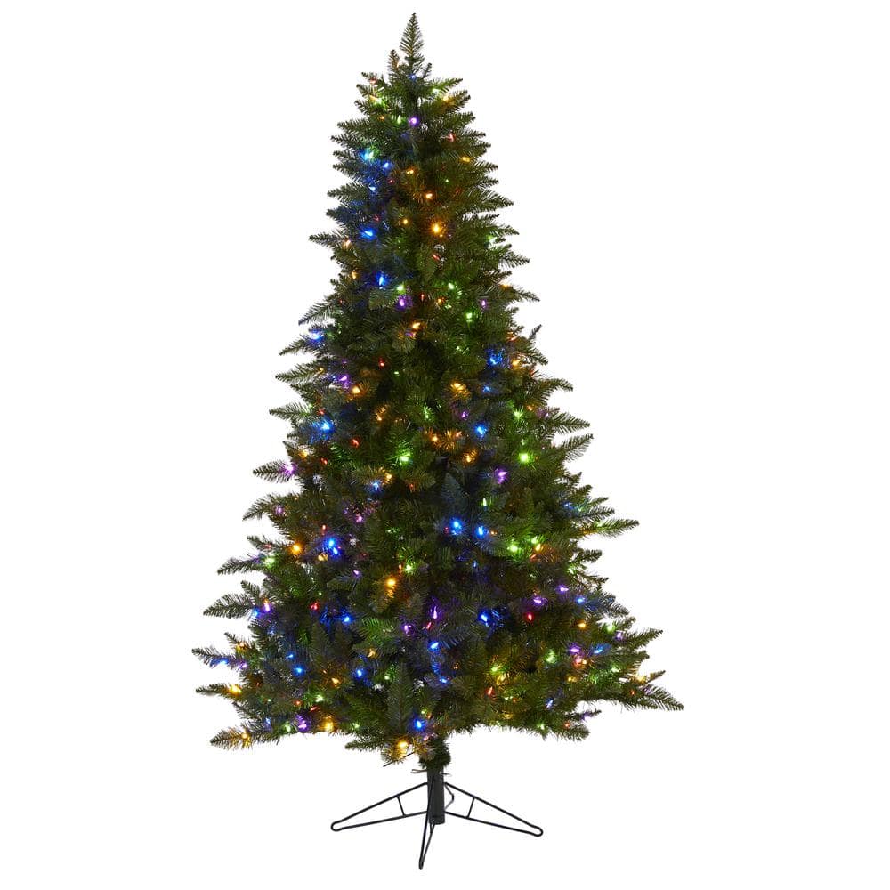 Nearly Natural 6.5 ft. Prelit Vermont Spruce Artificial Christmas Tree with 450 Color Changing