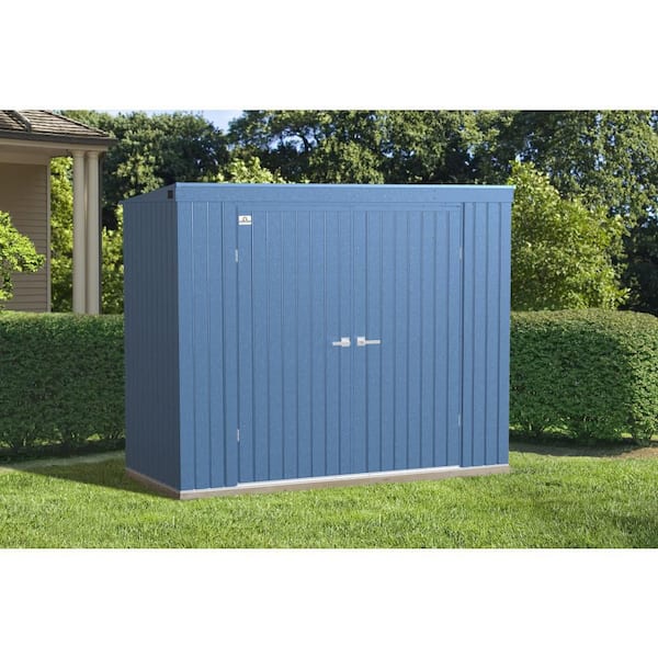 Elite 8 ft. W x 4 ft. D Blue Grey Metal Premium Vented Corrosion Resistant Steel Storage Shed 28 sq. ft.