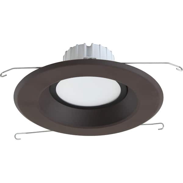 1-Light Indoor/Outdoor 6 in. 3000K Antique Bronze Integrated LED Recessed Retrofit Downlight and Round Trim and Lens