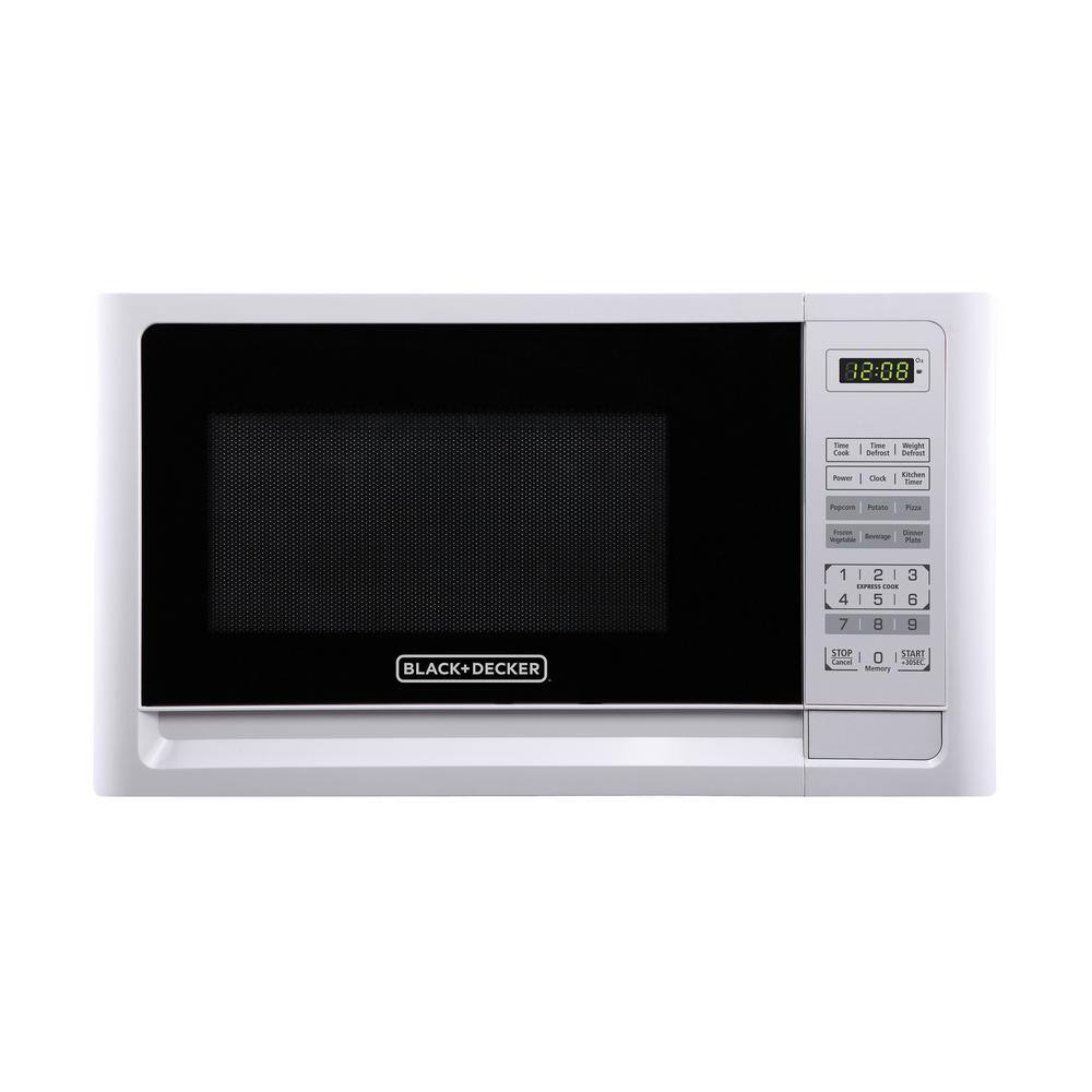 Black Decker 0 7 Cu Ft Countertop Small Microwave In White With Pre Programmed Settings Em720cfo Pm The Home Depot Black Decker 0 7 Cu Ft Countertop Small Microwave In White With Pre Programmed Settings Em720cfo Pm The Home Depot