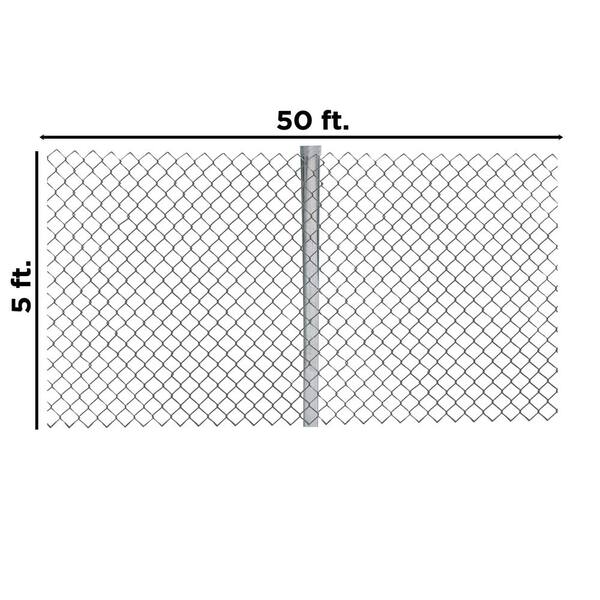 ALEKO Galvanized Steel Chain Link Fence - Complete Kit - 5 x 50 ft. 11.5 AW Gauge