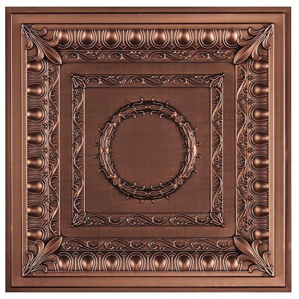 Deco Seashore - Faux Tin Ceiling Tile - Glue up - 24 in x 24 in - #112