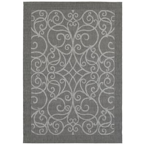 Enchanted Grey 5 ft. x 7 ft. Indoor/Outdoor Area Rug