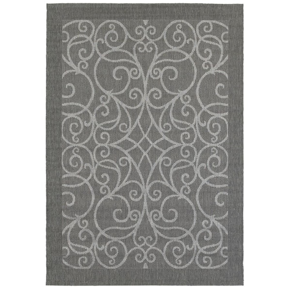 BALTA Enchanted Grey 5 ft. x 7 ft. Indoor/Outdoor Area Rug