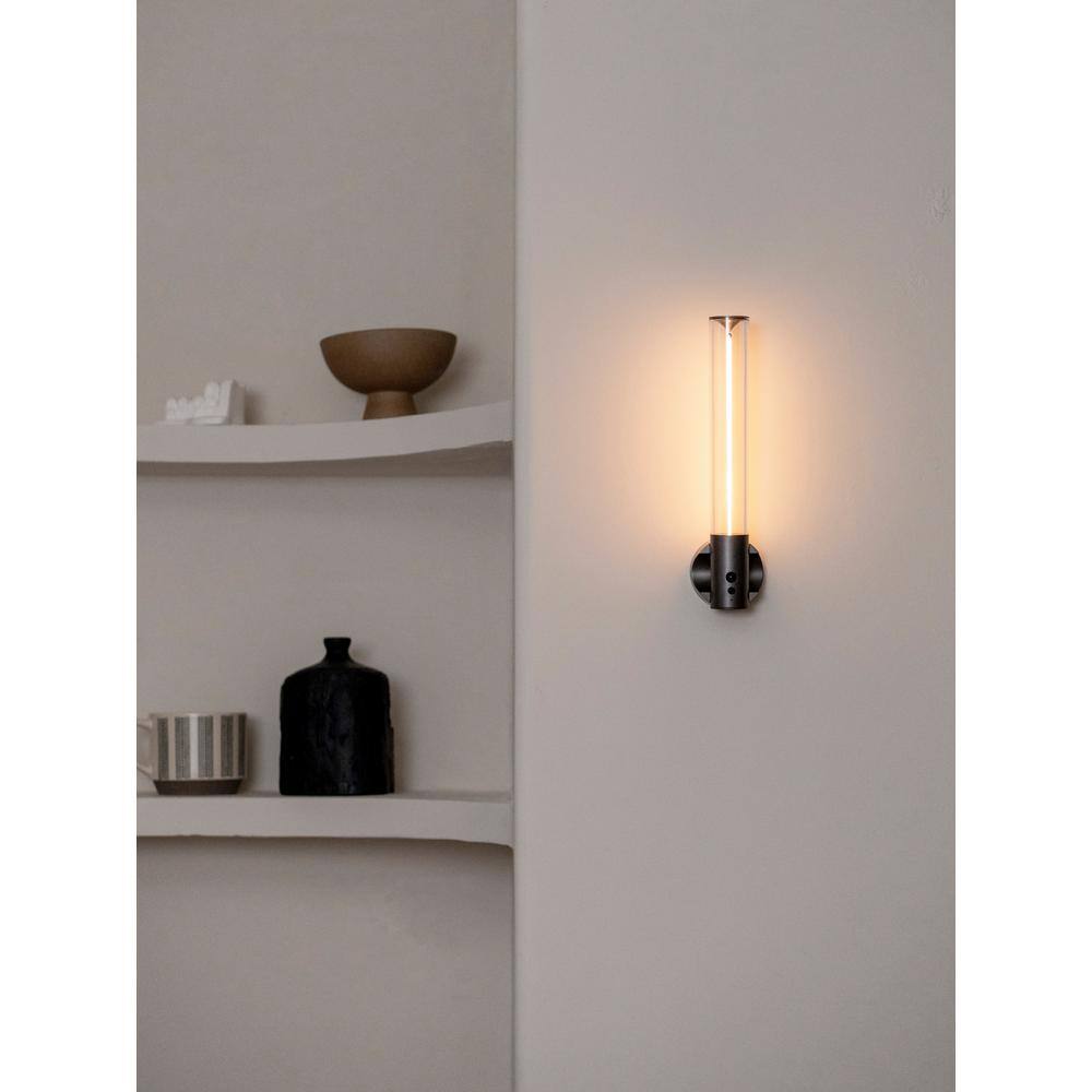 Gray Cylinder Battery Operated Dimmable LED Wall Sconce