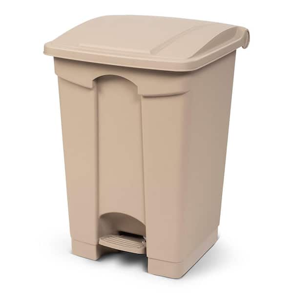 Toter 12 Gal. Beige Fire Retardant Step-On Trash Can