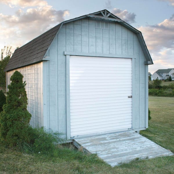 Clopay Roll-Up Collection 10 ft. x 8 ft. Non-Insulated Glossy White Garage Door without Windows RU108GW