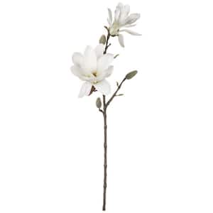 25 in. White Artificial Magnolia Stem