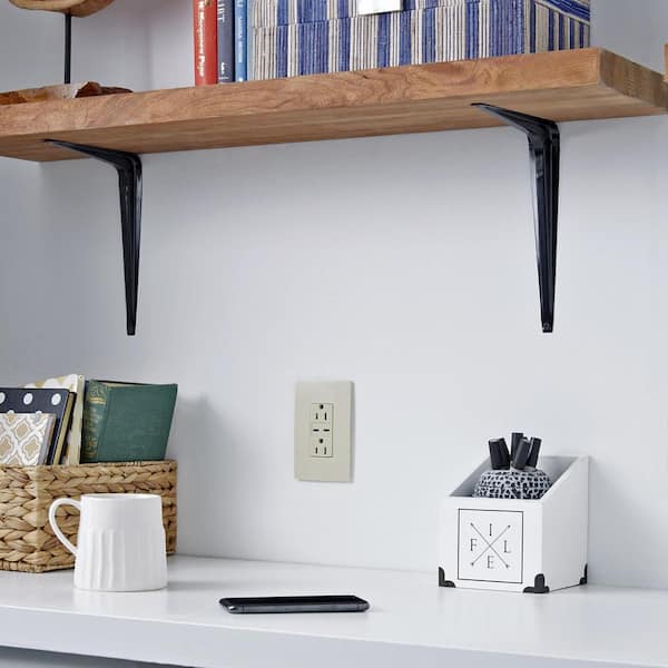 radiant 15 Amp 125-Volt Decorator Duplex Outlet with 6.0 Amp Type C/C USB, Ivory