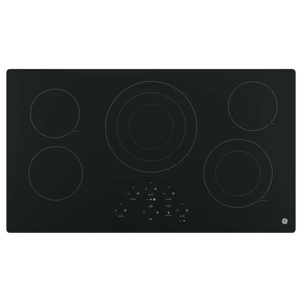 GE 36 in. Radiant Electric Cooktop in Black with 5 Elements Including Power Boil