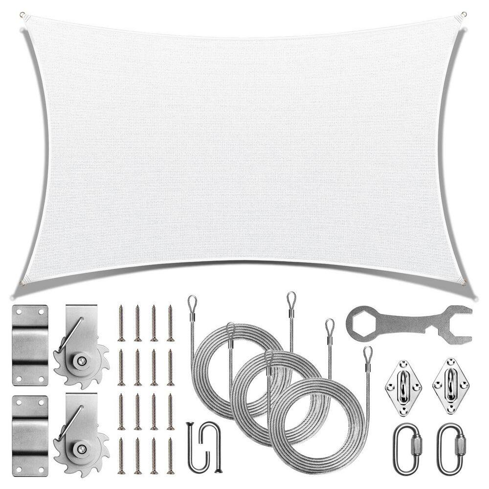 14 ft. x 18 ft. Rectangle Sunshade Sail with Hardware TAWAL-White price history on PriceWatchPro