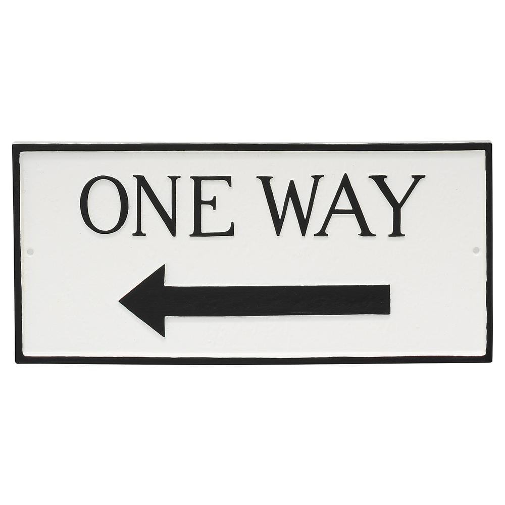 7.25 in. x 15.75 in. Standard Rectangle Left One Way Statement Plaque Sign - White/Black price history on PriceWatchPro