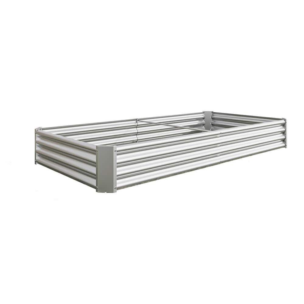 7.6 x 3.7 x 0.98 ft. Outdoor Rectangular Metal Raised Garden Bed, for Flowe