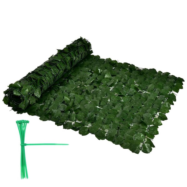 WELLFOR 118 in. W x 39.4 in. D Polyester Artificial Ivy Privacy Garden Fence in Dark Green (1-Piece)