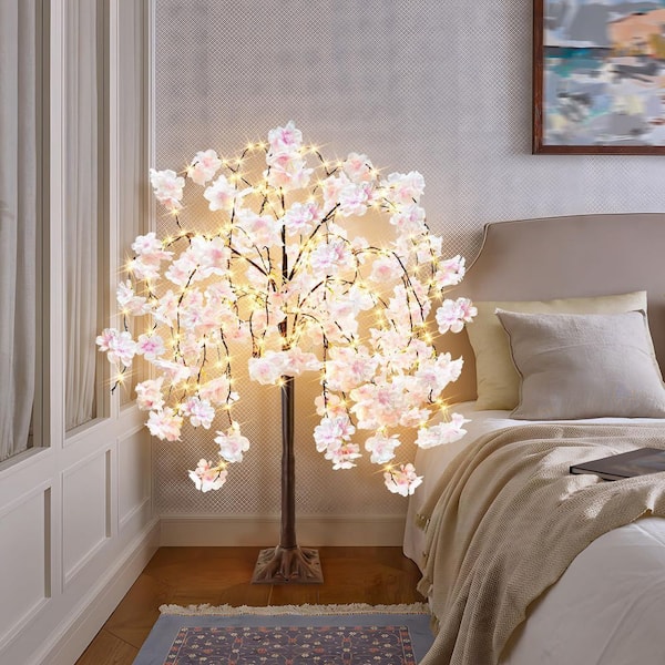 4 ft. Artificial Cherry Blossom Tree with 360 LED Lights 8 Modes