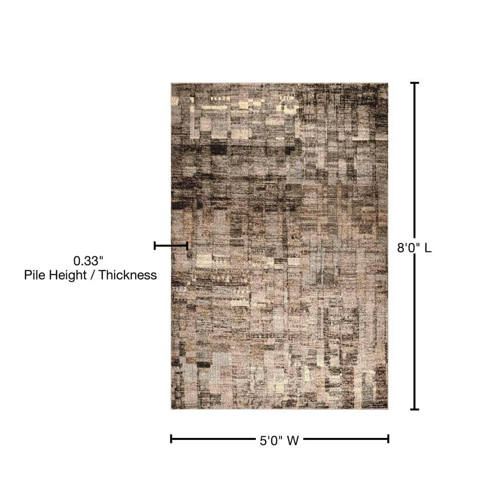 Lilly 5' x 8' Brown Abstract Tufted Area Rug