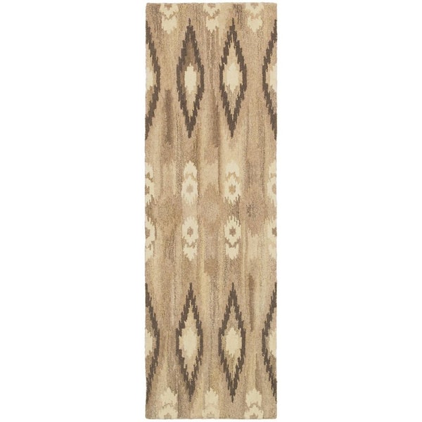 2 X 8 Beige, Ivory Abstract Washable Area Rug Runner Rug