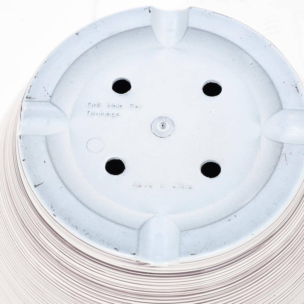 Ivory White Round Recycled Plastic Indoor/Outdoor Planter