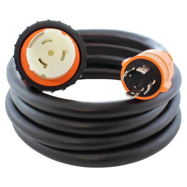 10 ft. Generator L14-30P 30 Amp 4-Prong Plug to 50 Amp RV/Marine Power Inlet Adapter Cord