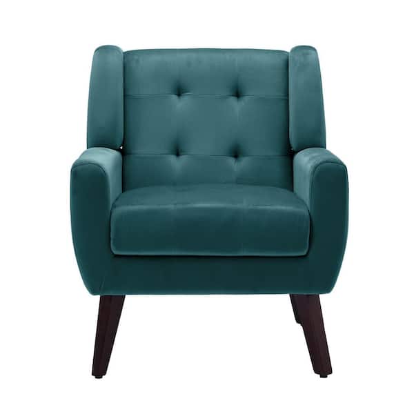 Blue Velvet Upholstered Arm Chair (Set of 1)
