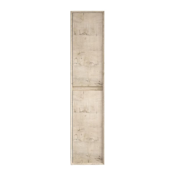 Alysa Tall 13.8 in. W x 11.8 in. D x 63 in. H Brown Wall Floating Slim Linen Cabinet in Light Oak