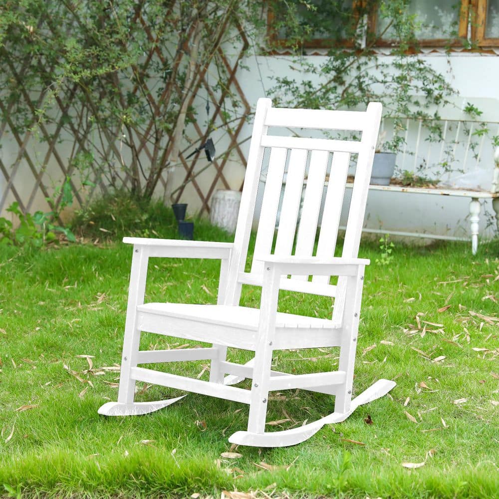 Wood Outdoor Rocking Chair with Wood-Texture, for Adults, All