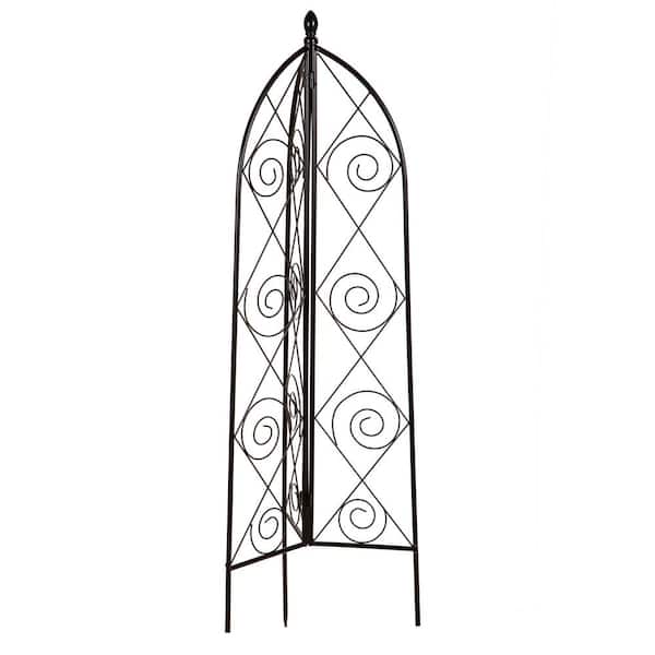 Evergreen Enterprises 58 in. Tri Fold Metal Trellis, Scrolls