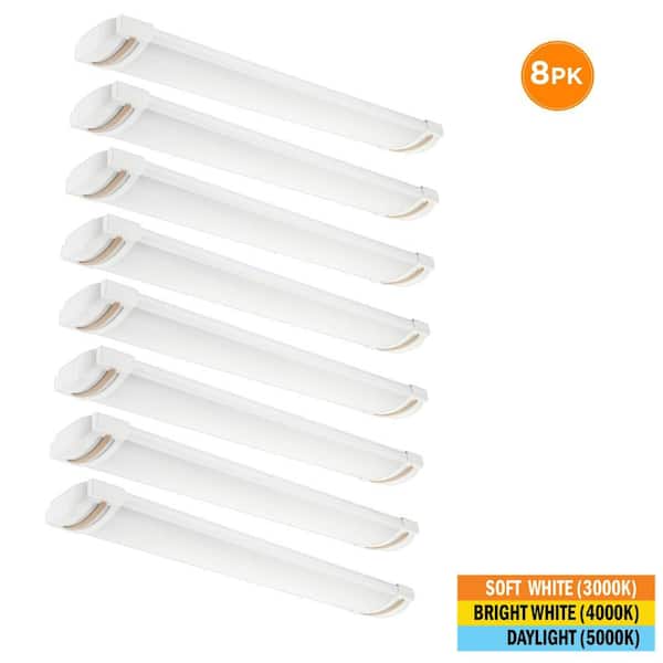 8-Pack 46 in. x 7.5 in. LED Flush Mount Ceiling Light White End Caps Cherry Design Trim 5200LM 72W 3000K 4000K 5000K