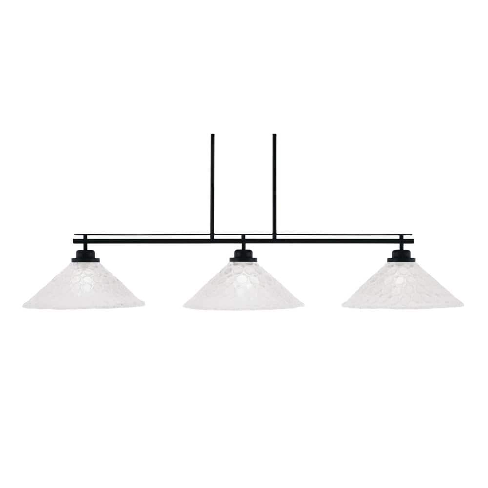 Monroe 3-Light Billiard Light, Round Fitter, Matte Black Finish, 16 in. Ita