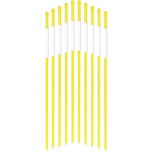 48 in. Reflective Driveway Markers Yellow 50-Pack 5/16 in. Dia. Driveway Poles for Easy Visibility at Night
