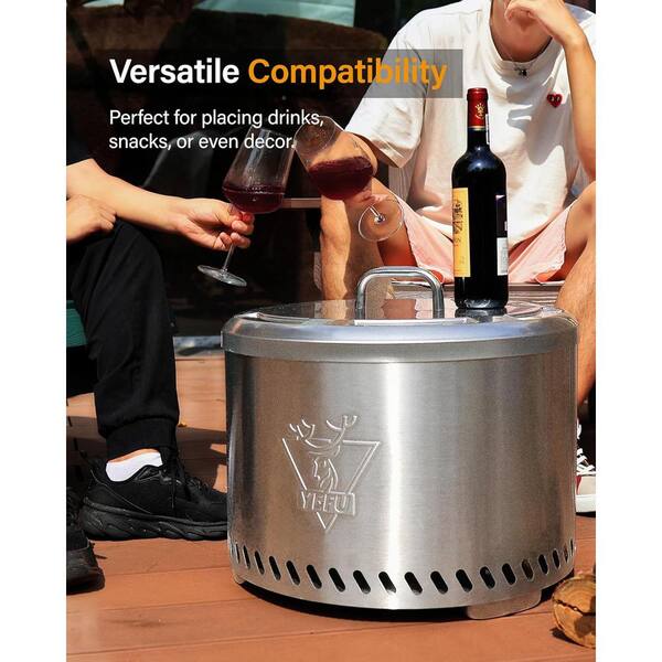 Mximu 19.5 in. Portable Stainless Steel Fire Pit Lid Cover with