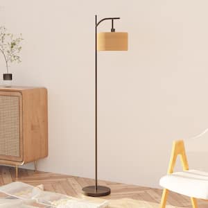 Heideman 61 in. Wooden Color Standard Indoor Floor Lamp