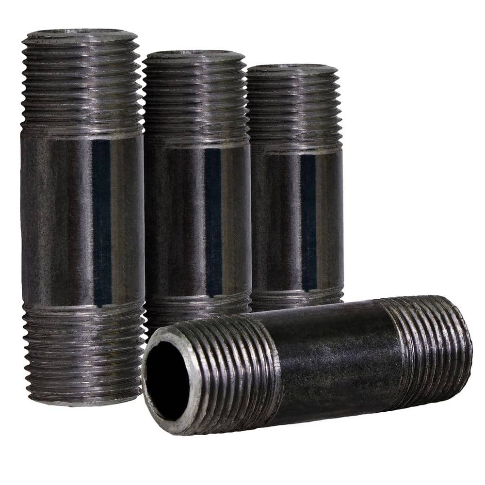 Black Steel Pipe, 1/2 in. x 7 in. Nipple Fitting (Pack of 4) price history on PriceWatchPro