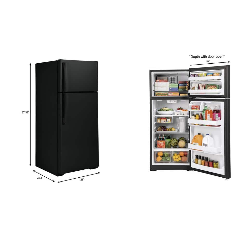 Black 28'' Smart Energy Star Top-Freezer Refrigerator