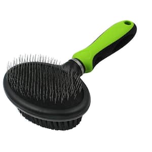 Flex Series 2-in-1 Dual-Sided Slicker and Bristle Grooming Pet Brush Green