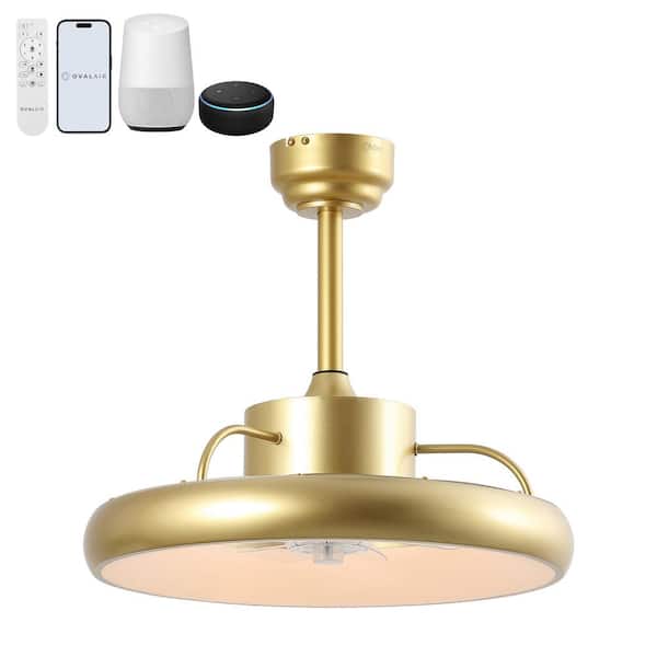 Loren 20 in. Indoor 6-Speed Metal Mobile-App/Remote-Controlled Dimmable Smart Integrated LED Gold Painting Ceiling Fan