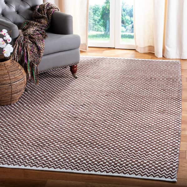 Boston Brown 6 ft. x 6 ft. Square Chevron Area Rug