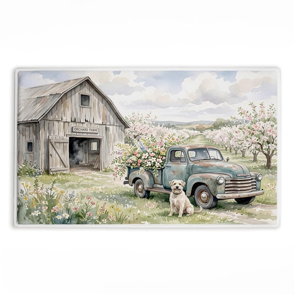 Happy Dog at Orchard Farm Printed Plush Bathroom Floor Mat, design by Tabz Jones price history on PriceWatchPro